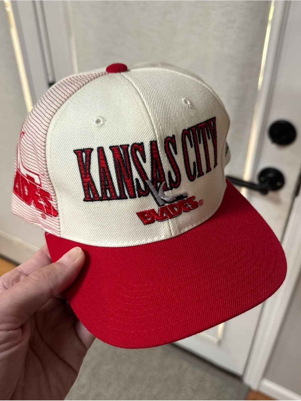 Vintage Sports Specialties Kansas City Blades Laser Snapback Hat IHL RARE Cap
